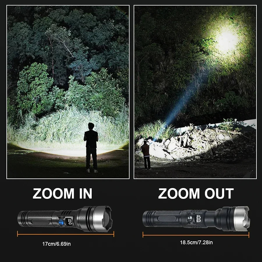 Voltek Tactical LED Flashlight – USB Rechargeable Zoom Torch