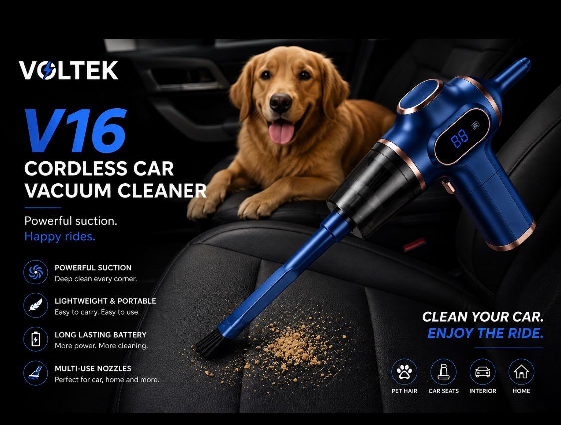 Voltek™ 4-in-1 Car Vacuum