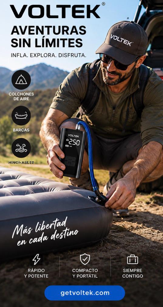 Voltek™ AirPump Pro – Portable Cordless Tyre Inflator